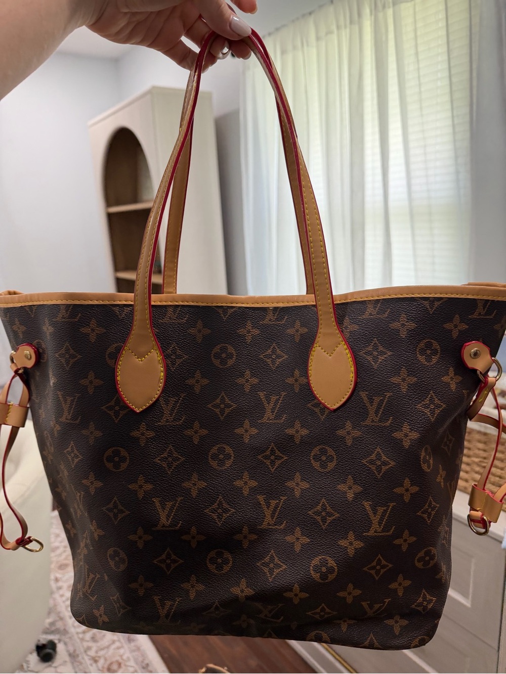 Louis Vuitton never full MM bag -Luxury Monogram Canvas Tote Bag in Brown/Tan